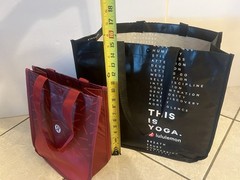 2 Lululemon Bag Snap button Closure Reusable Tote Shopping Bag Large and Small