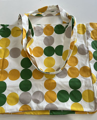 Ikea Broggan Beach Shopping bag, dot pattern multicolor Cotton 16 ¼x11x15 ¼ “