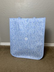 Qty of 2 Lululemon Reusable Tote Shopping Bag – Blue – Large 14×16.5×6.6in