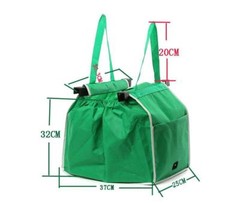 Reusable Shopping Bags Green Eco Foldable Handle Bag Grocery Cart Trolley 2,4pcs