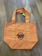 Trader Joe’s Canvas Mini Tote Orange and Black Limited Edition New With Tags
