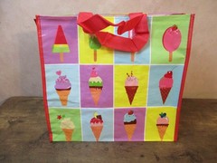 Ice Cream Summer Sweets Heavy Duty Reusable Tote Shopping Bag 16″ X 16″ X 9″