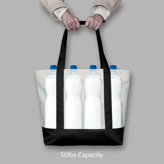 Topdesign 1 | 3 | 6 | 30 Pack Canvas Tote Bag with an External Pocket, Reusable