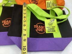 3 Trader Joe’s Halloween Trick or Treat Canvas Tote Bag Multi 2025 Mini FREE SH