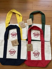 Trader Joe’s Mini Canvas Tote Bag Set of 4 Yellow Red Green Navy