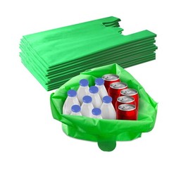 Non Woven T-Shirt Shopping Grocery Bags Green Reusable Large USA MADE 50pcs
