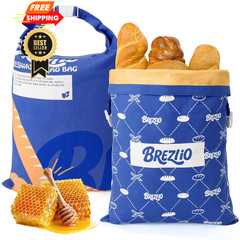Beeswax Bread Bags Reusable for Homemade (2 Pack), Blue-3