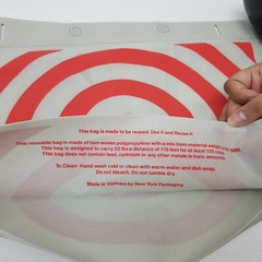 Target Brand Reusable Shopping Tote Bag Lot 5 Grocery Reduce Reuse Recycle 15×17