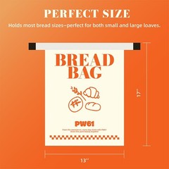 PW61 2 Pack Reusable Beeswax Bread Bags for Sourdough Homemade X-Large, White