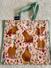 MARSHALLS Large Reusable Shopping Bag Tote Capybaras Enjoying Nature NWT