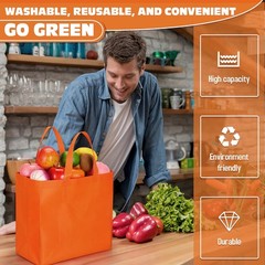 Reusable Grocery Bags Large Non Woven Shopping Bags with Handles Foldable Por…
