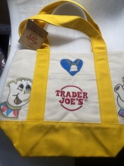 PRINCESS BELLE Hand Drawn w/NAME Trader Joe’s MinI YELLOW Canvas Tote Bag(S)