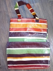 Multicolored striped grocery bag without tag used 13×8.5×15 in