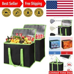 Stylish Insulated Grocery Bags – 2-Pack X-Large Cooler Totes for Shop & Travel