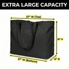 BasicList Extra Large Canvas Tote Bag – Big Reusable Grocery Shopping Heavy D…