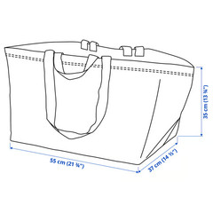 Lot of 3 IKEA Frakta Reusable Blue Laundry Travel Large Storage Bag