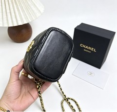 VIP-GIFT Makeup Bag Beauty Double Gold Ball Mini Box Bag Zipper Chain Crossbody