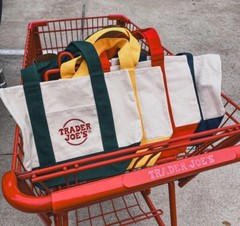 🌟Trader Joe’s Mini Canvas Reusable Tote Bags Set All 4 Colors Limited 2024 NWT