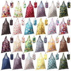 24 PCS Foldable Reusable Shopping Bag Recycle Travel Grocery Fold Pocket Tote