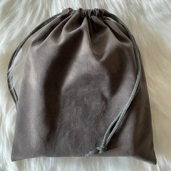 Aestivate 8 Pack Large Velvet Drawstring Pouch, Bag Large, Dark Grey