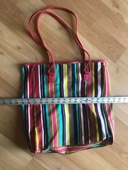 Pre-Owned Lancome Multi- Striped Reusable Tote / Beach / Book / Shopping Bag