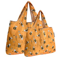 Wrapables Large & Small Foldable Tote Nylon Reusable Grocery Bags, Set of 2