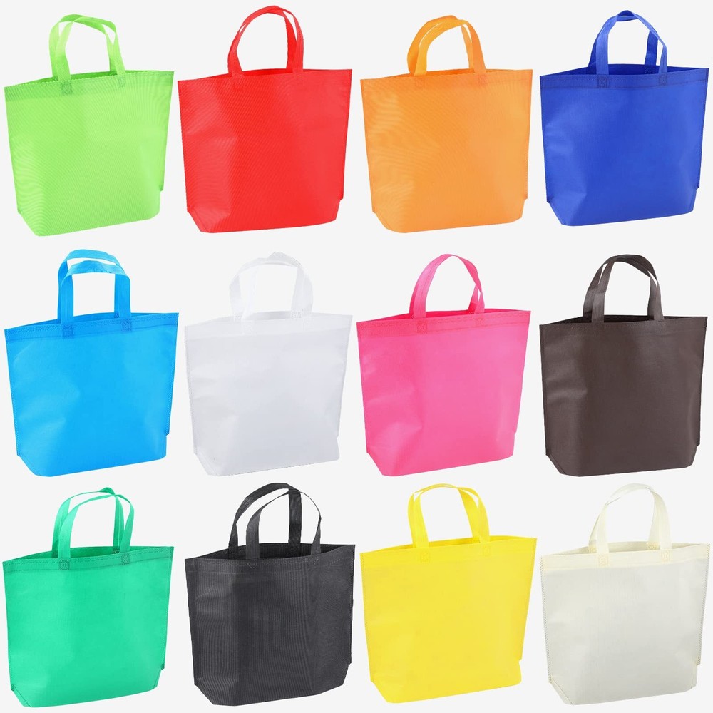 36pack Tote Bags Multipurpose Reusable Grocery Bag 12 Colors Washable Polyester