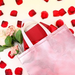 Weewooday 30 Pieces Glossy Reusable Grocery Bag Gift Bags with Handles for We…