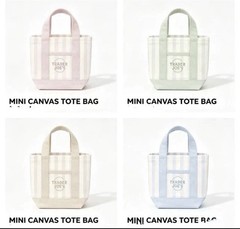 Trader Joe’s Mini Pastel Stripe Canvas Tote Bag Limited Edition Set Of 4