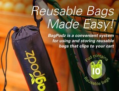 BagPodz Sturdy Reusable Grocery Bags Foldable and Washable – Made From RipSto…