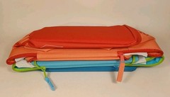 Trader Joes Mini Insulated Tote Bag Set of 2 Peach & Blue Spring New w Tags