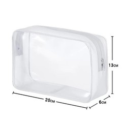 Enorteen 6 Pack Clear PVC Zippered Travel Cosmetic & Toiletry Organizer White
