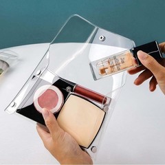 Cauaoa 3 Pcs Mini PVC Makeup Bag Small Clear Plastic Cosmetic Purple