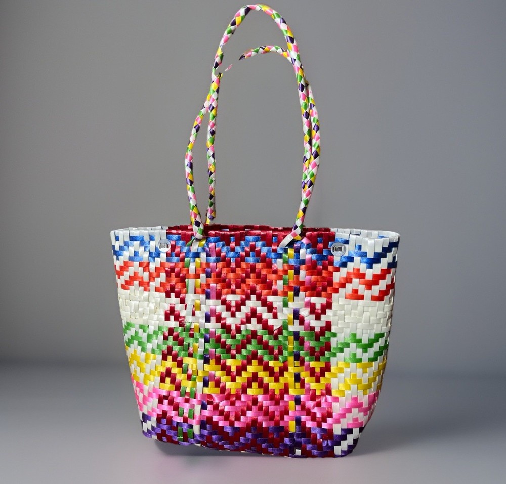 Multicolor Artisan Bag with Snap Closure, Waterproof, Reusable, shopping bag