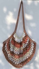 Cotton Handmade Crocheted Market Bag (brown,peach,white,tan)