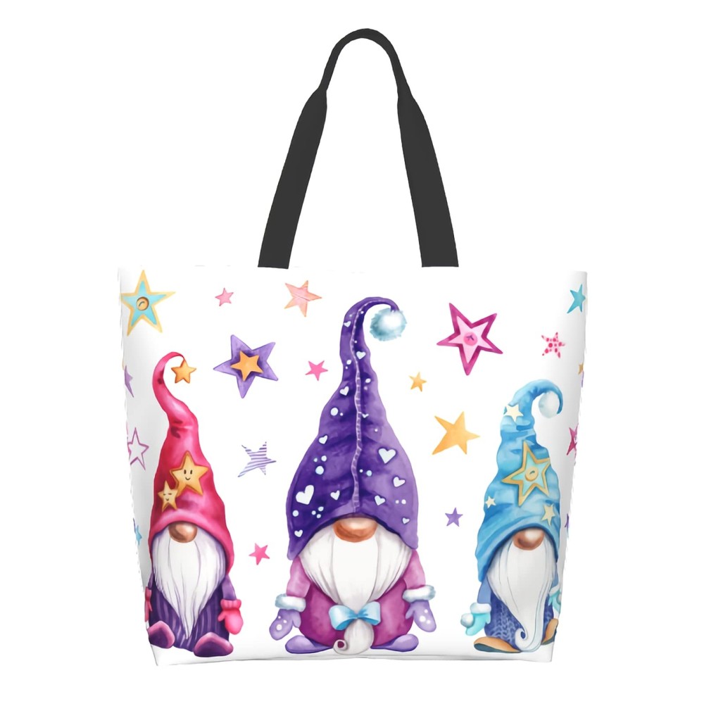 Magic Gnomes Tote Bag Stars Large Shoulder Bag Reusable Eco-friendly Shopping…