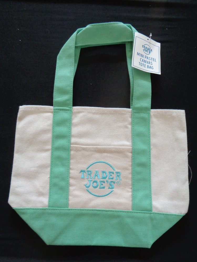 Mint Green TJ’s Trader Joe’s MINI Canvas Tote Bag Spring 2026 Grocery Shopping