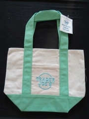 Mint Green TJ’s Trader Joe’s MINI Canvas Tote Bag Spring 2026 Grocery Shopping