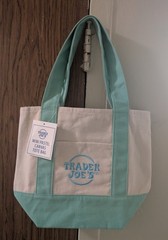 Trader Joe’s Mini Pastel Canvas Tote Bag- Mint Green- New With Tags