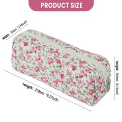 LBZ4ZUONISP Cotton Makeup Pouch Cosmetic Bag for Women Make Red Floral