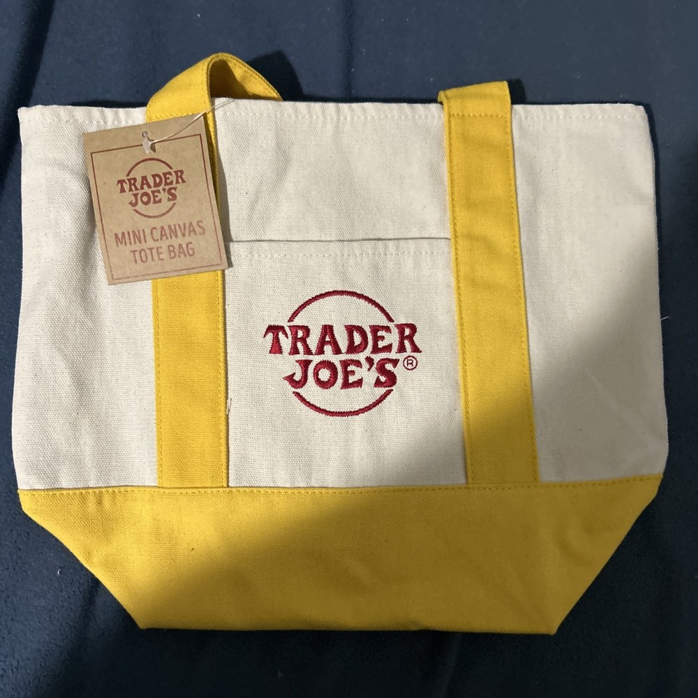BRAND NEW with TAGS – Trader Joe’s – Holiday 2025 Canvas Mini Tote Bag – Yellow