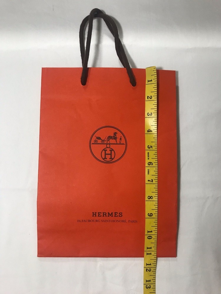Hermes Paper Reusable Shopping Bag Rope Handle Orange 11.3″ x 8.2″ x 3.5″