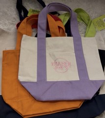 Trader Joe’s Foldable Canvas Reusable Shopping Bags Multicolor Color Block