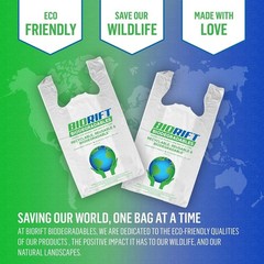 Biorift 500ct Small T-Shirt Bags | Durable Grocery Shopping Bags | Made in USA