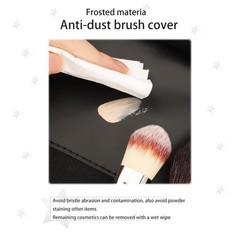REQO Makeup Brush Organizer with Lid,Makeup Holder Case Dustproof black