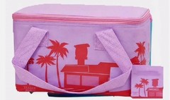 Trader Joe’s 2026 Mini Insulated Tote Floral violet with pink zipper