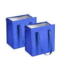 18L Insulated Grocery Bags with Zipper, Reusable Cooler Tote Bag for Shopping, C