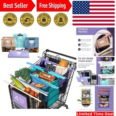 Lotus 4-Pack Trolley Bags: Insulated, Detachable & Eco-Friendly Grocery Totes