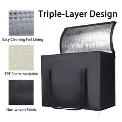 2PK Insulated Grocery Bags Reusable Heavy Duty – Cooler Tote with Reinforced Bas