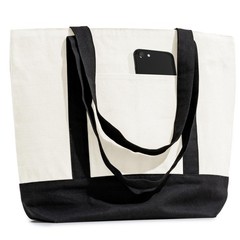 Carrywell (Not Made In China) Canvas Tote Bags with Zipper 6-Pack, 15″ x 21″,…